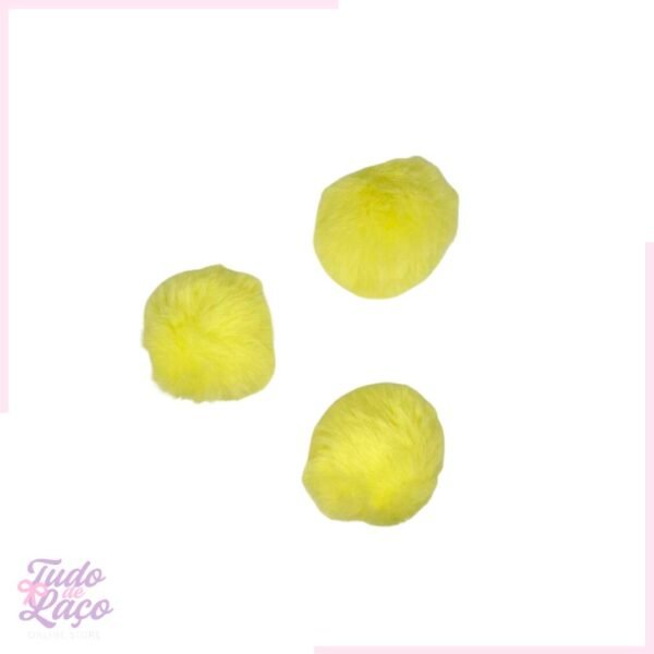 POMPOM PELINHO LISO AMARELO (5CM) - 1 UNIDADE