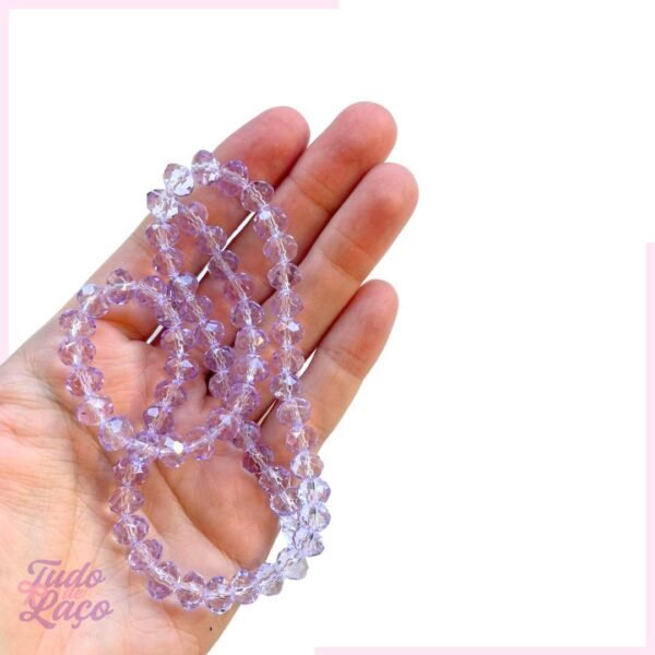 MIÇANGA FIO DE CRISTAL LILÁS 8MM - 66 UNIDADES (41 cm)