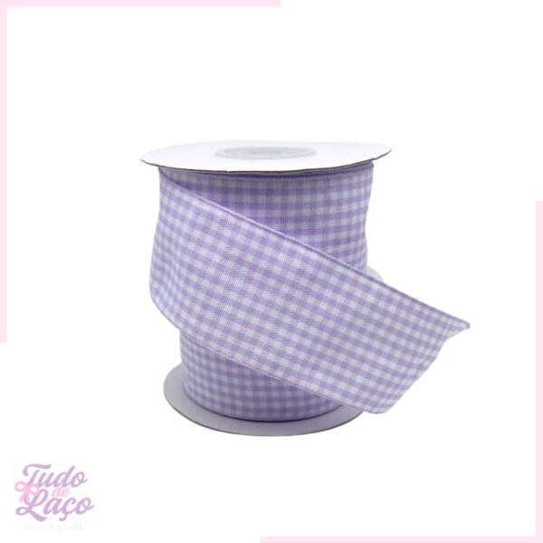 FITA XADREZ LILÁS 38mm - (2 METROS)