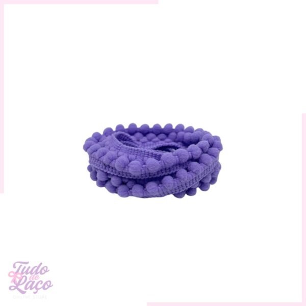 FITA DE POMPOM LILÁS - 1CM (1 METRO)