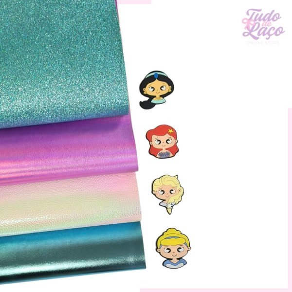 KIT PRINCESAS (APLIQUES + LONITAS) 4 CADA
