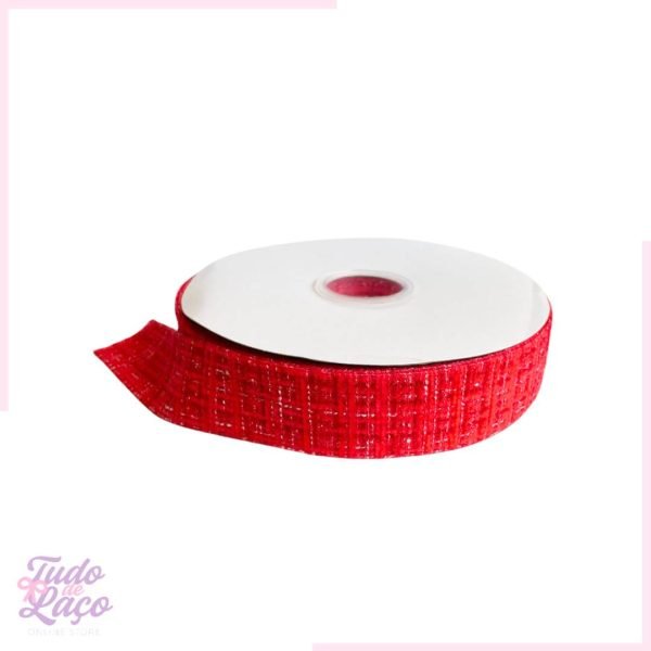 FITA TWEED VERMELHA  - 1 METRO