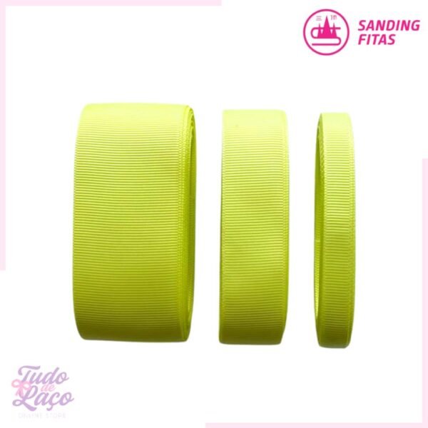 FITA GORGURÃO SANDING AMARELO NEON COR 96 (5m) - 3 TAMANHO