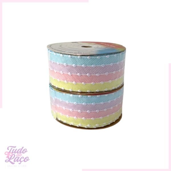FITA CANDY DECORATIVA COM POMPOM SINIMBU N9 - (rolo) 10m