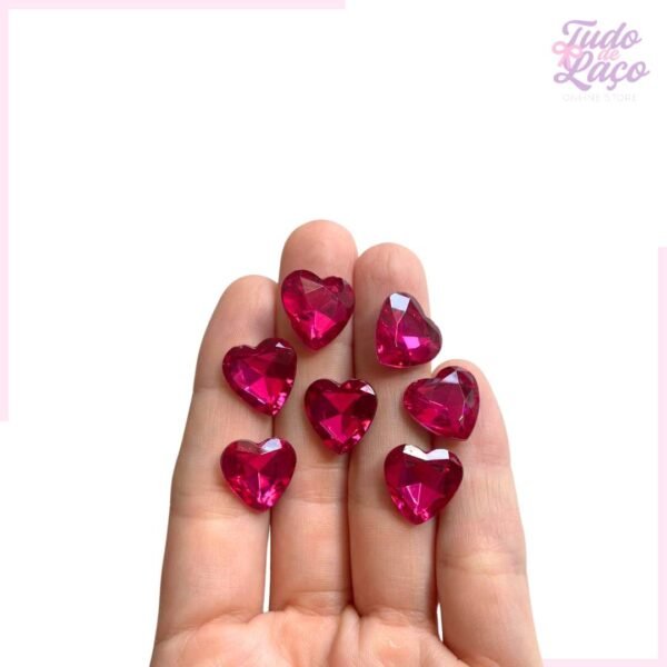 PEDRA CORAÇÃO PINK C/ BASE IRREGULAR (10 UNIDADES)