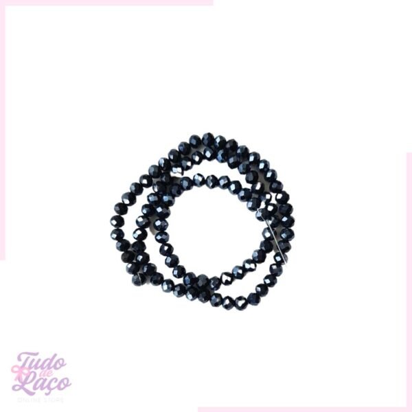 MIÇANGA FIO DE CRISTAL PRETO BOREAL 6MM - 88 UNIDADES (40 cm)