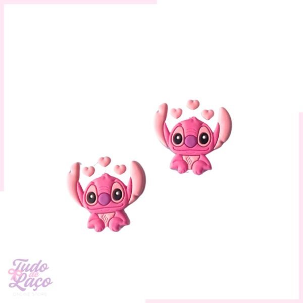 APLIQUE EMBORRACHADO STITCH ROSA - (1 UNIDADE)