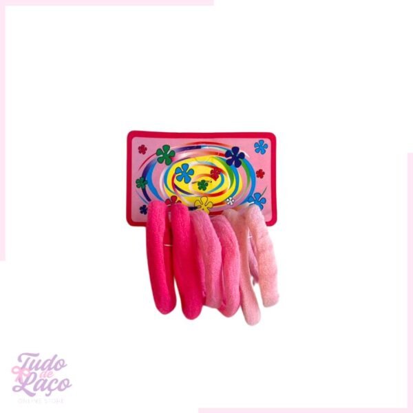 ELÁSTICO PARA CABELO (XUXINHA) TONS DE ROSA - 6 UNIDADES