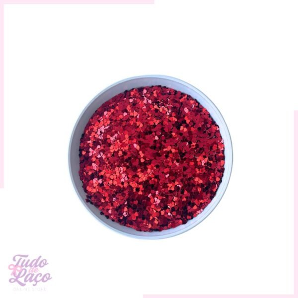 LANTEJOULA MINI CORAÇÃO VERMELHO (15 GRAMAS)