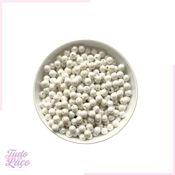BOLA IRISADA BRANCA 8mm (25 GRAMAS)