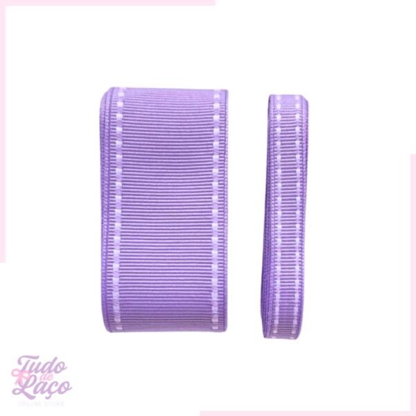 KIT FITA LILÁS C/ PESPONTO BRANCO N2 e N9 (2 METROS CADA)