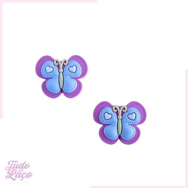 APLIQUE EMBORRACHADO BORBOLETA ROSINHA - 3,8CM (1 UNIDADE)