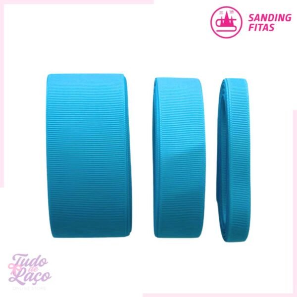 FITA GORGURÃO SANDING TURQUESA COR 266 (5m) - 3 TAMANHOS