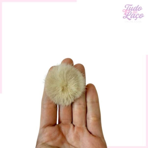 POMPOM BEGE MESCLADO ACHATADO (METADE) 4,5cm - 1 UNIDADE