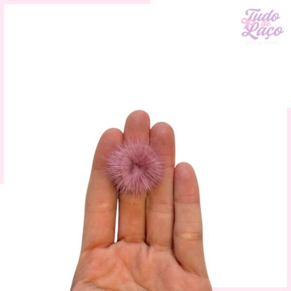 POMPOM ROSÉ ACHATADO (METADE) 2,5cm - 1 UNIDADE