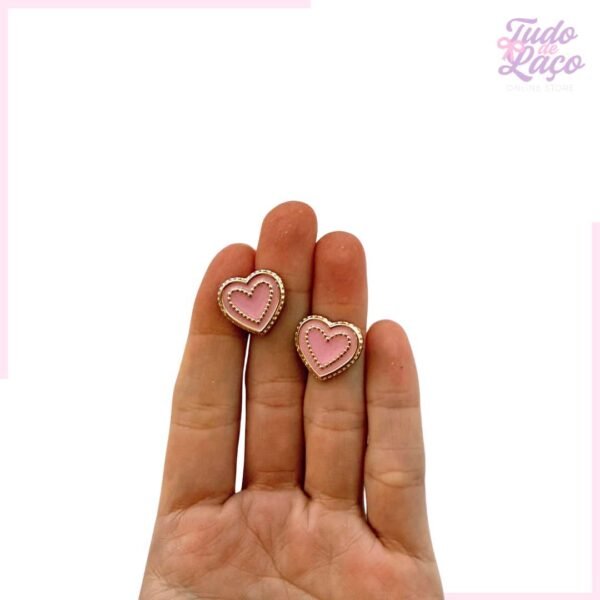 APLIQUE CORAÇÃO ROSA - 1,8CM (2 UNIDADES)