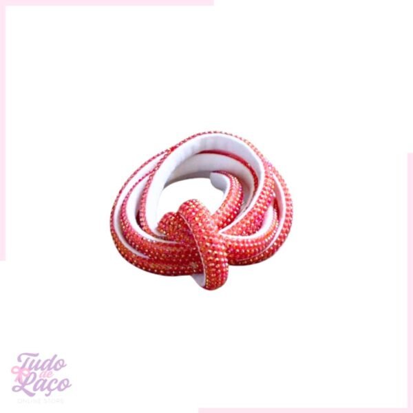 MEIA CANA STRASS VERMELHA - 8mm (1 METRO)
