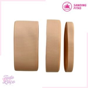 FITA GORGURÃO SANDING BEGE COR 132 (5m) - 3 TAMANHOS