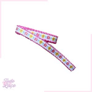 FITA ROSA COM FLOR N2 - 1 METRO