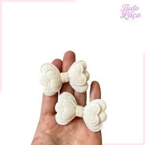 APLIQUE LACINHO TECIDO CREME - 2 UNIDADES