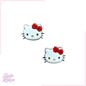 APLIQUE EMBORRACHADO HELLO KITTY C/ LAÇO VERMELHO - 4CM (1 UNIDADE)