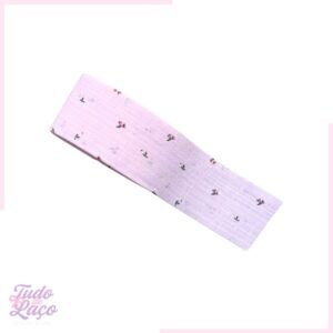 FITA LINHO ROSA COM DETALHE FLOR - 1 METRO