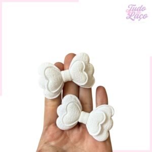 APLIQUE LACINHO TECIDO BRANCO - 2 UNIDADES
