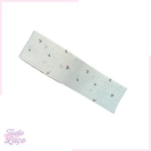 FITA LINHO CREME COM DETALHE FLOR - 1 METRO