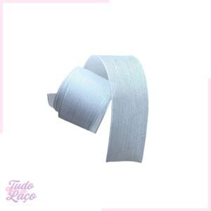 FITA BRANCA ORGANZA COM BRILHO - N9 (1 METRO)