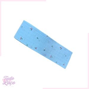 FITA LINHO AZUL BB COM DETALHE FLOR - 1 METRO