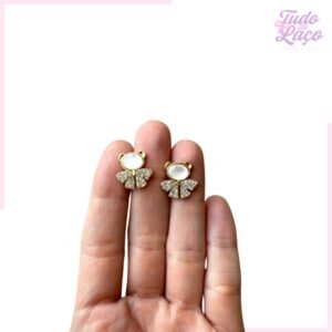 APLIQUE MINI URSO COM STRASS - PARZINHO