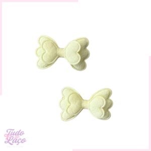 APLIQUE LACINHO TECIDO AMARELO BB - 2 UNIDADES