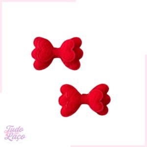 APLIQUE LACINHO TECIDO VERMELHO - 2 UNIDADES