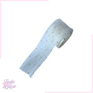 FITA CREME ORGANZA COM STRASS - 1 METRO