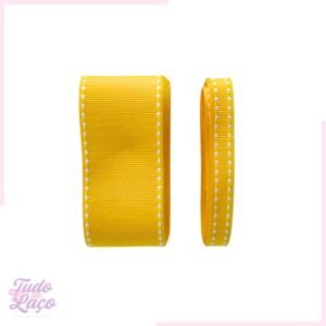 KIT FITA AMARELA C/ PESPONTO BRANCO N2 e N9 (2 METROS CADA)