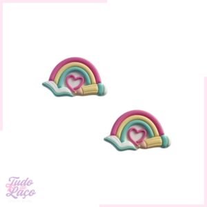 APLIQUE EMBORRACHADO ARCO ÍRIS COM CADERNINHO - 3,5 CM (1 UNIDADE)