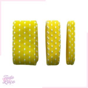 KIT FITA SINIMBU AMARELA C/POMPOM - 3 TAMANHOS  (2 METROS CADA)