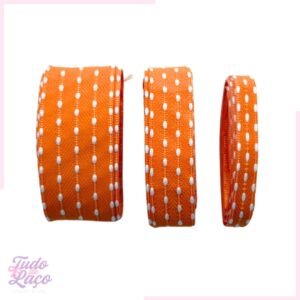 KIT FITA SINIMBU LARANJA C/POMPOM - 3 TAMANHOS  (2 METROS CADA)