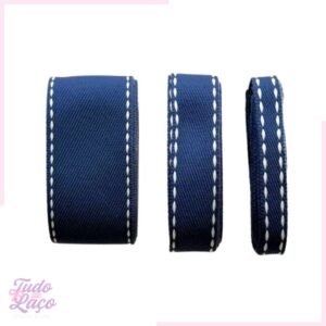 KIT FITA JEANS SINIMBU C/PESPONTO BRANCO - 3 TAMANHOS  (2 METROS CADA)