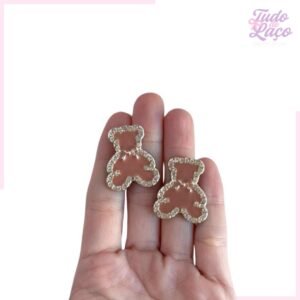 APLIQUE URSO MARROM STRASS  - 2,5 CM (2 UNIDADES)