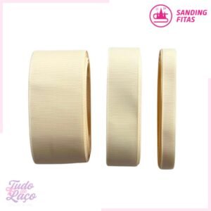 FITA GORGURÃO SANDING CREME 129 (5m) - 3 TAMANHOS