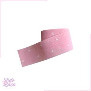 FITA LINHO COM CORAÇÕES (ROSA BB) N9 - 1 METRO