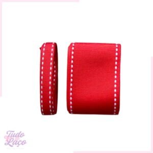 KIT FITA VERMELHA C/ PESPONTO BRANCO N2 e N9 (2 METROS CADA)