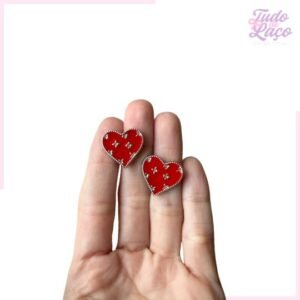 APLIQUE CHATON VERMELHO CORAÇÃO GRIFE - 2CM (2 UNIDADES)